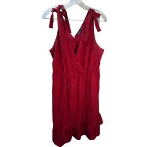 Shein Red‎ Ruffled Tie-Shoulder Dress 2XL